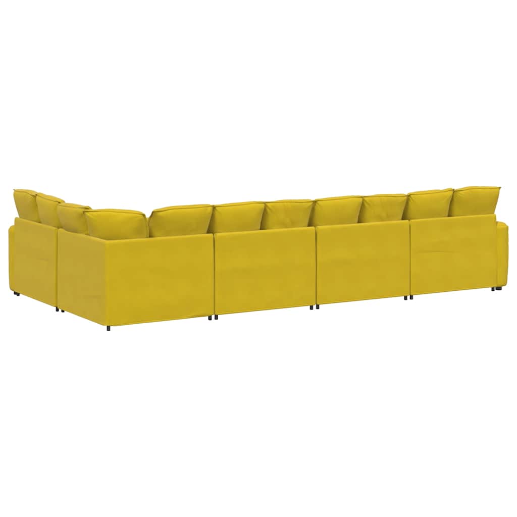 Modulares Sofa mit Kissen Samt Gelb