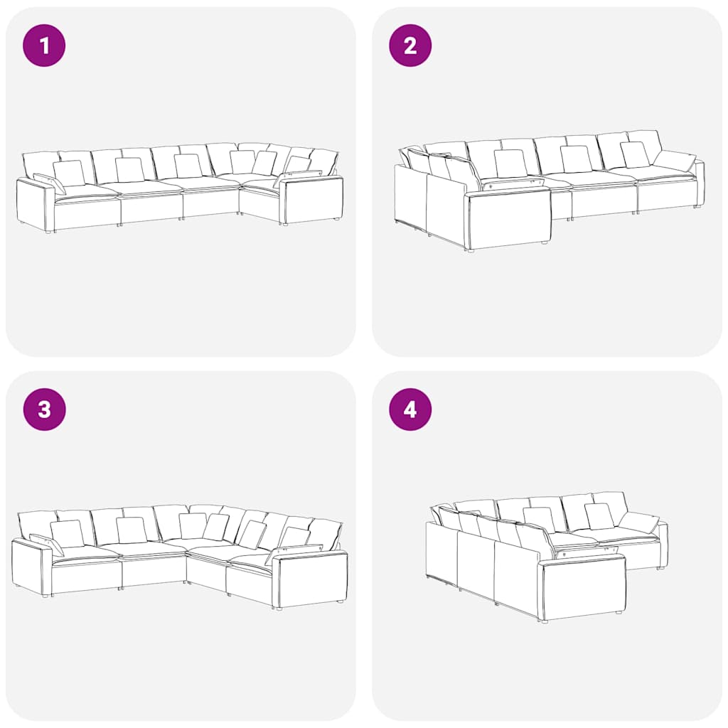 Modulares Sofa mit Kissen Samt Gelb