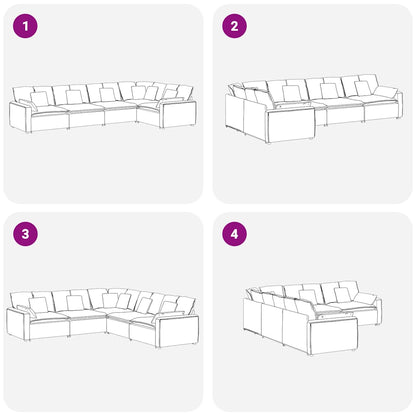 Modulares Sofa mit Kissen Samt Gelb