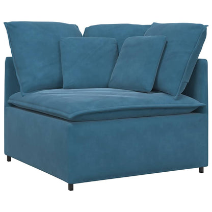 Modulares Sofa mit Kissen Samt Blau
