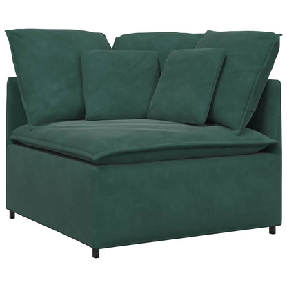 Modulares Sofa mit Kissen Samt Dunkelgrün