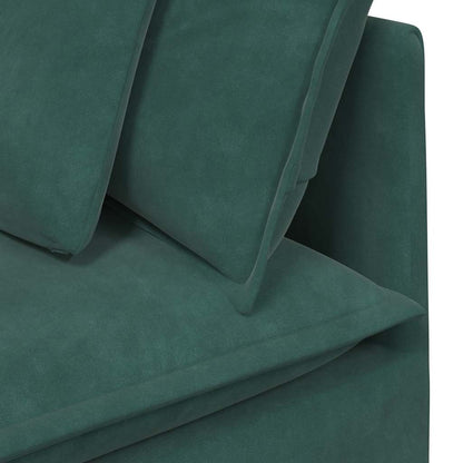 Modulares Sofa mit Kissen Samt Dunkelgrün