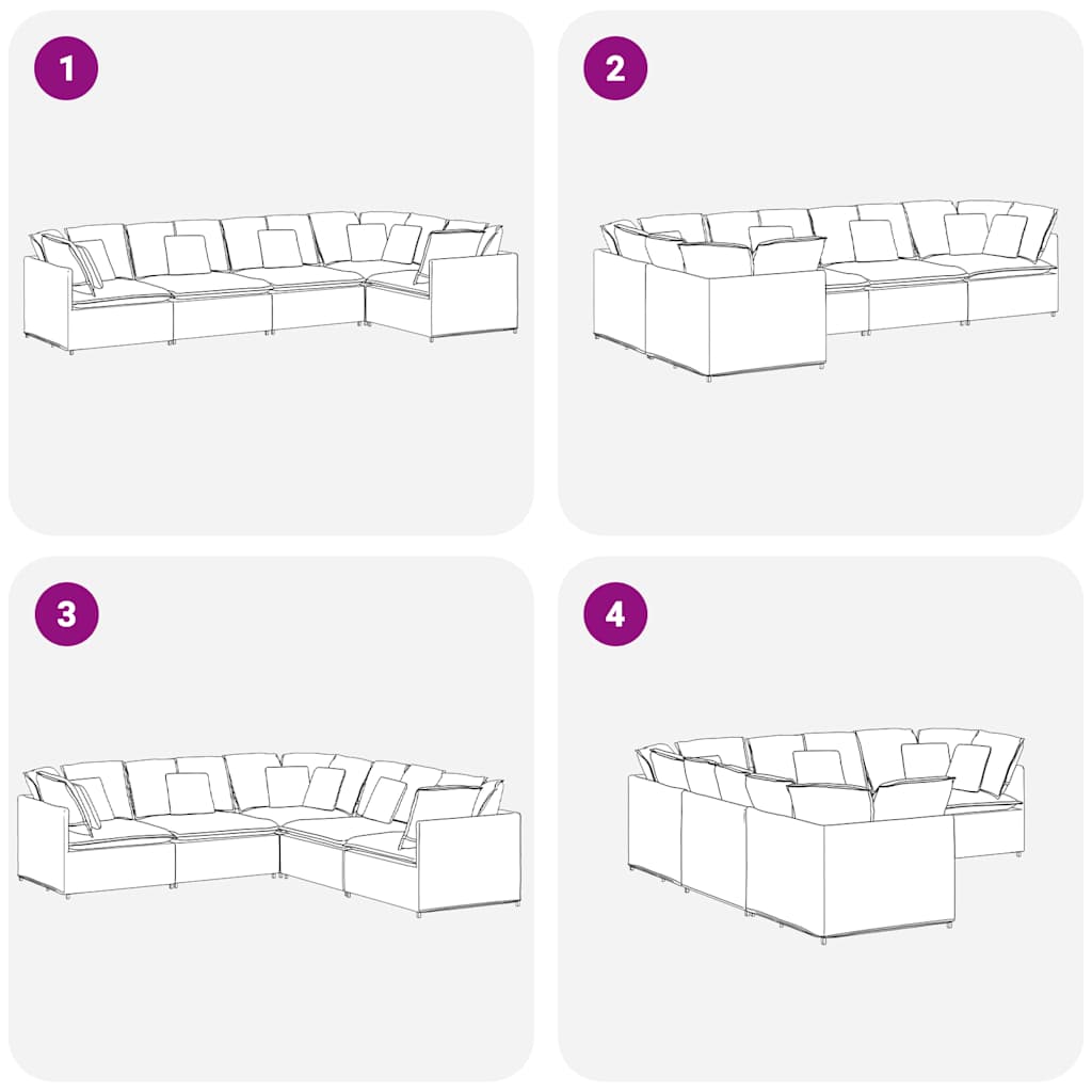 Modulares Sofa mit Kissen Samt Weinrot