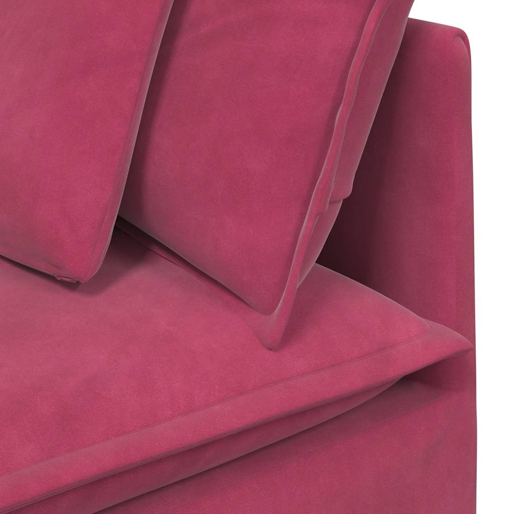 Modulares Sofa mit Kissen Samt Weinrot