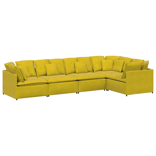 Modulares Sofa mit Kissen Samt Gelb