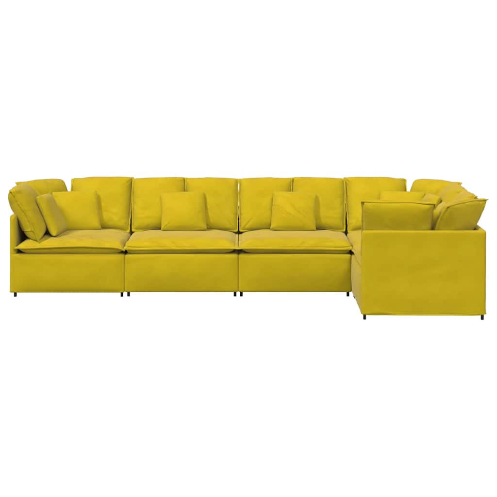 Modulares Sofa mit Kissen Samt Gelb
