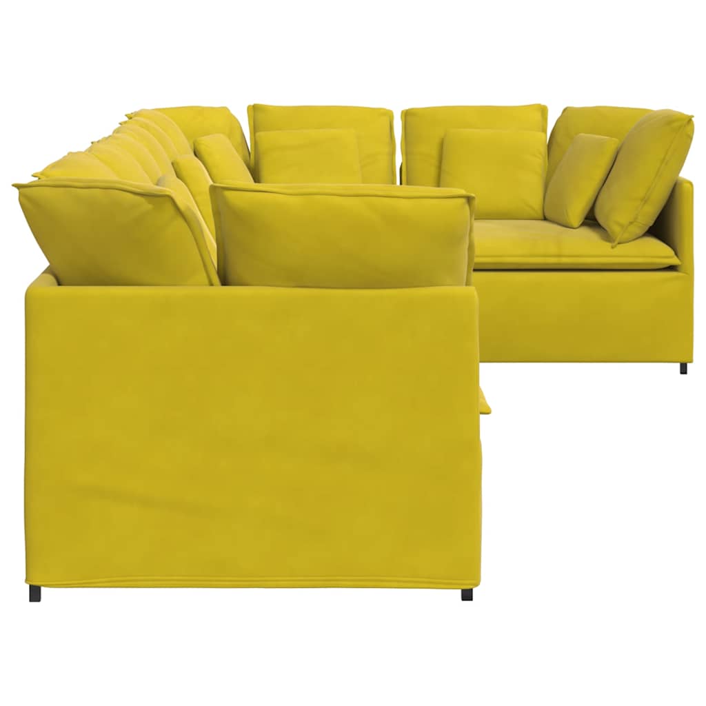 Modulares Sofa mit Kissen Samt Gelb