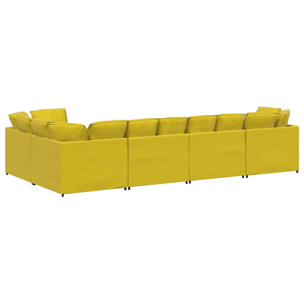 Modulares Sofa mit Kissen Samt Gelb