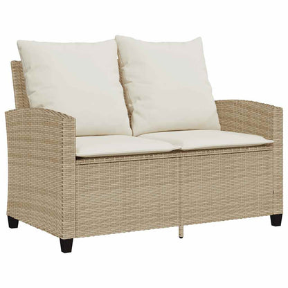 6-tlg. Garten-Sofagarnitur mit Kissen Beige Poly Rattan