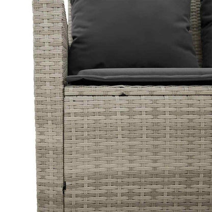 6-tlg. Garten-Sofagarnitur mit Kissen Hellgrau Poly Rattan