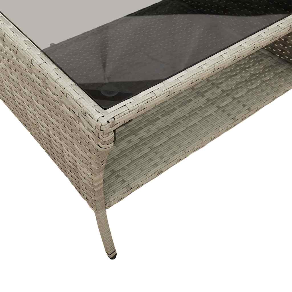 6-tlg. Garten-Sofagarnitur mit Kissen Hellgrau Poly Rattan