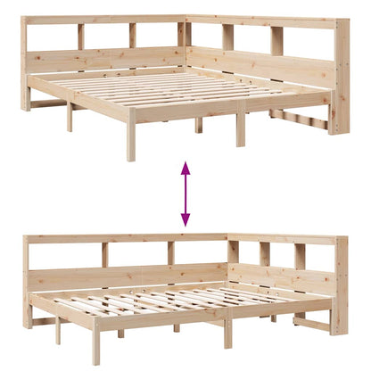 Massivholzbett mit Regal ohne Matratze 135x190 cm Kiefernholz