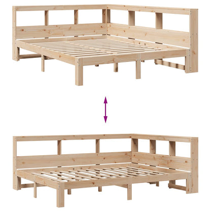 Massivholzbett mit Regal ohne Matratze 140x200 cm Kiefernholz