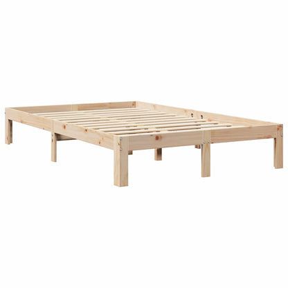 Massivholzbett mit Regal ohne Matratze 135x190 cm Kiefernholz