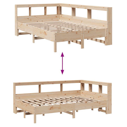 Massivholzbett mit Regal ohne Matratze 140x200 cm Kiefernholz