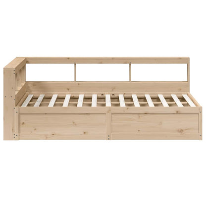 Massivholzbett mit Regal ohne Matratze 135x190 cm Kiefer