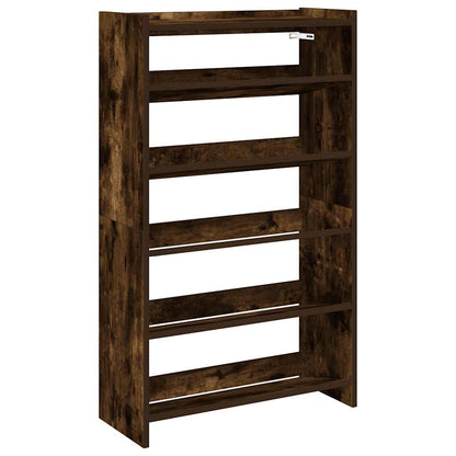 Schuhregal Räuchereiche 60x25x100 cm Holzwerkstoff