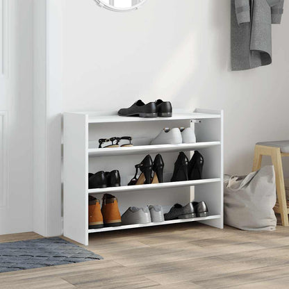 Schuhregal Weiß 80x25x62 cm Holzwerkstoff