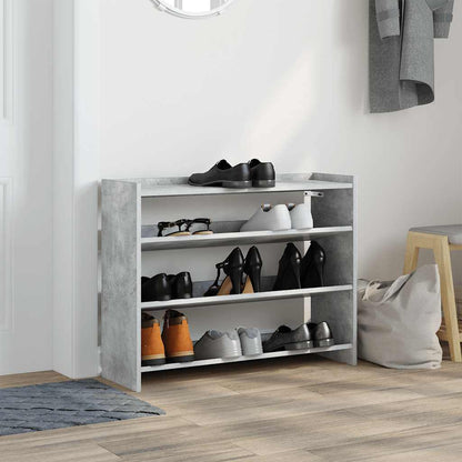 Schuhregal Betongrau 80x25x62 cm Holzwerkstoff