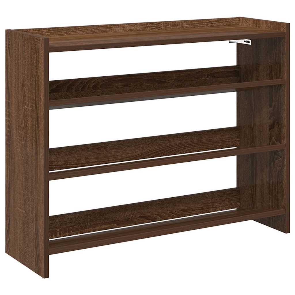 Schuhregal Braun Eichen-Optik 80x25x62 cm Holzwerkstoff