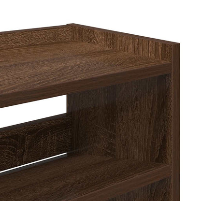 Schuhregal Braun Eichen-Optik 80x25x62 cm Holzwerkstoff