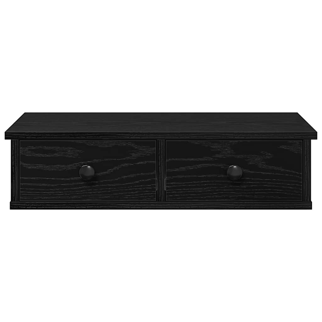 Wandregal mit Schubladen Schwarz 60x28x15 cm Holzwerkstoff