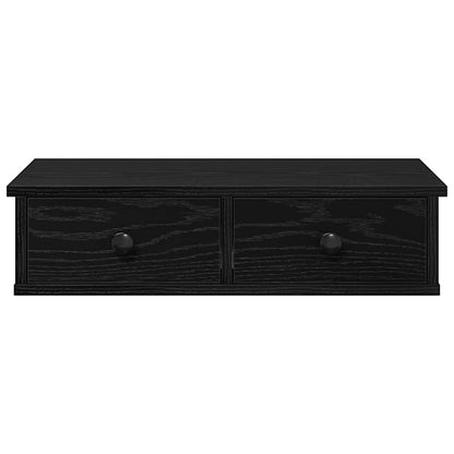 Wandregal mit Schubladen Schwarz 60x28x15 cm Holzwerkstoff
