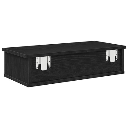 Wandregal mit Schubladen Schwarz 60x28x15 cm Holzwerkstoff