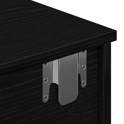 Wandregal mit Schubladen Schwarz 60x28x15 cm Holzwerkstoff