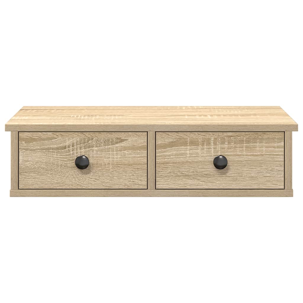 Wandregal mit Schubladen Sonoma-Eiche 60x28x15 cm Holzwerkstoff