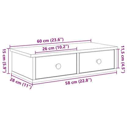 Wandregal mit Schubladen Sonoma-Eiche 60x28x15 cm Holzwerkstoff
