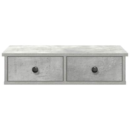 Wandregal mit Schubladen Betongrau 60x28x15 cm Holzwerkstoff