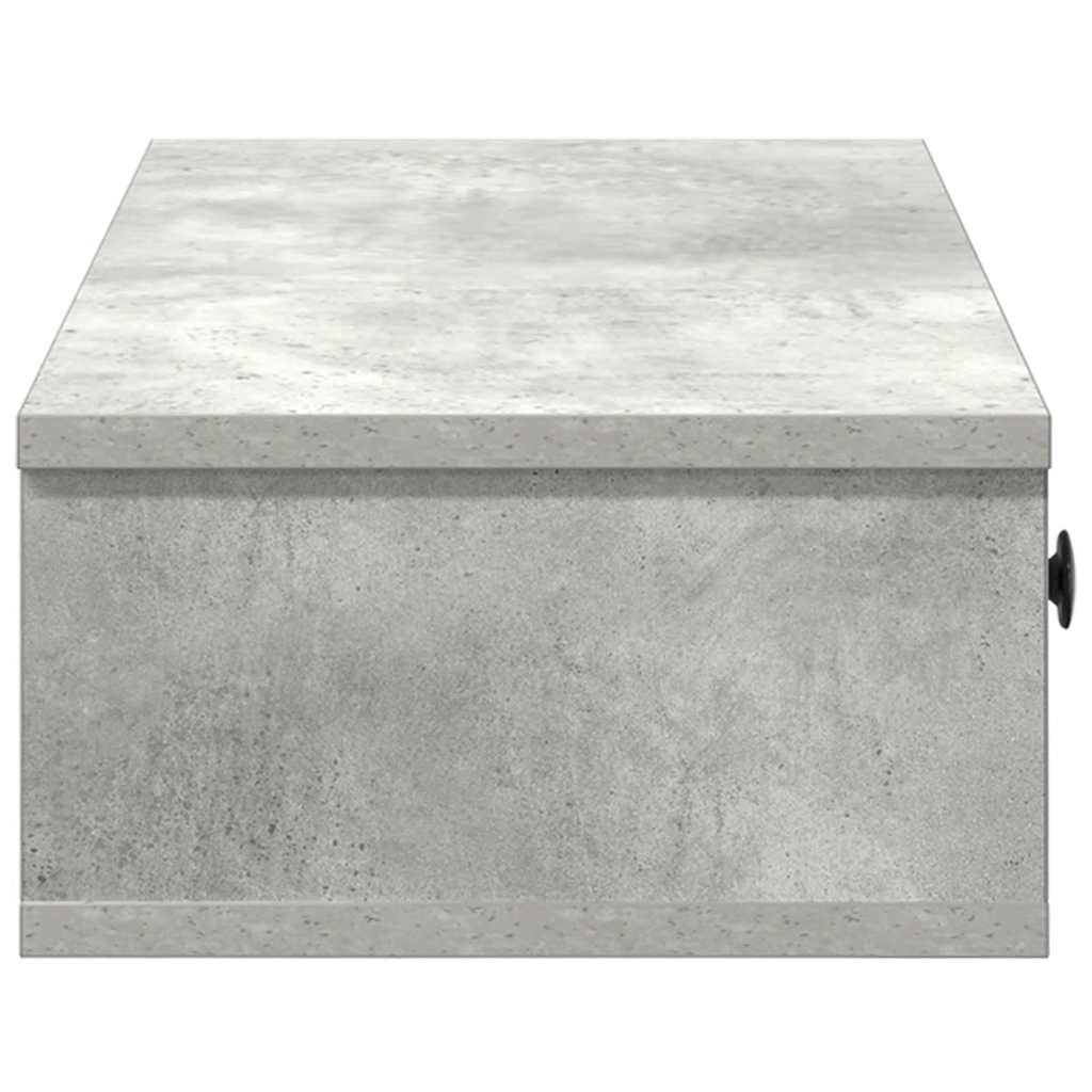 Wandregal mit Schubladen Betongrau 60x28x15 cm Holzwerkstoff