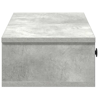 Wandregal mit Schubladen Betongrau 60x28x15 cm Holzwerkstoff