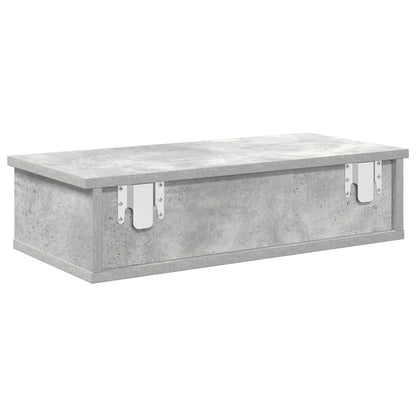 Wandregal mit Schubladen Betongrau 60x28x15 cm Holzwerkstoff
