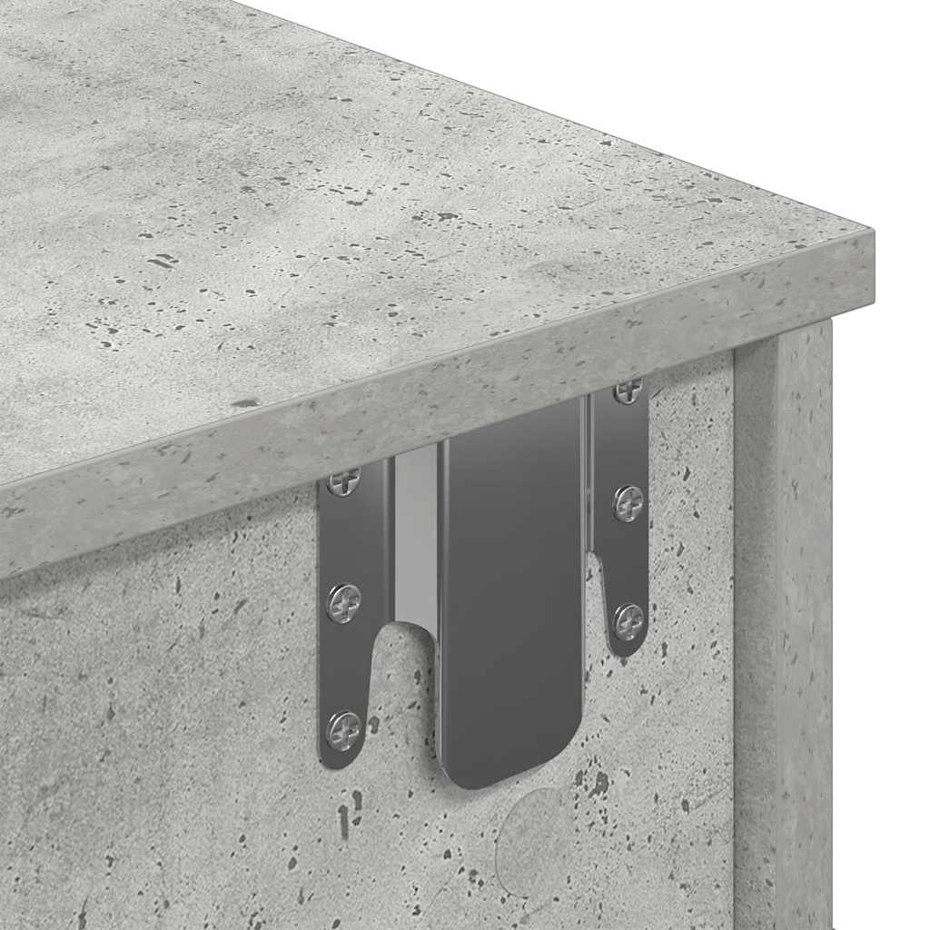 Wandregal mit Schubladen Betongrau 60x28x15 cm Holzwerkstoff