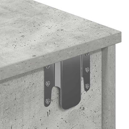 Wandregal mit Schubladen Betongrau 60x28x15 cm Holzwerkstoff