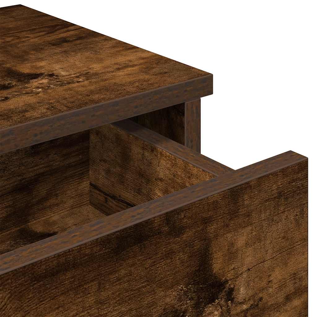 Wandregal mit Schubladen Räuchereiche 60x28x15 cm Holzwerkstoff