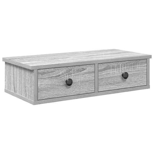 Wandregal mit Schubladen Grau Sonoma 60x28x15 cm Holzwerkstoff
