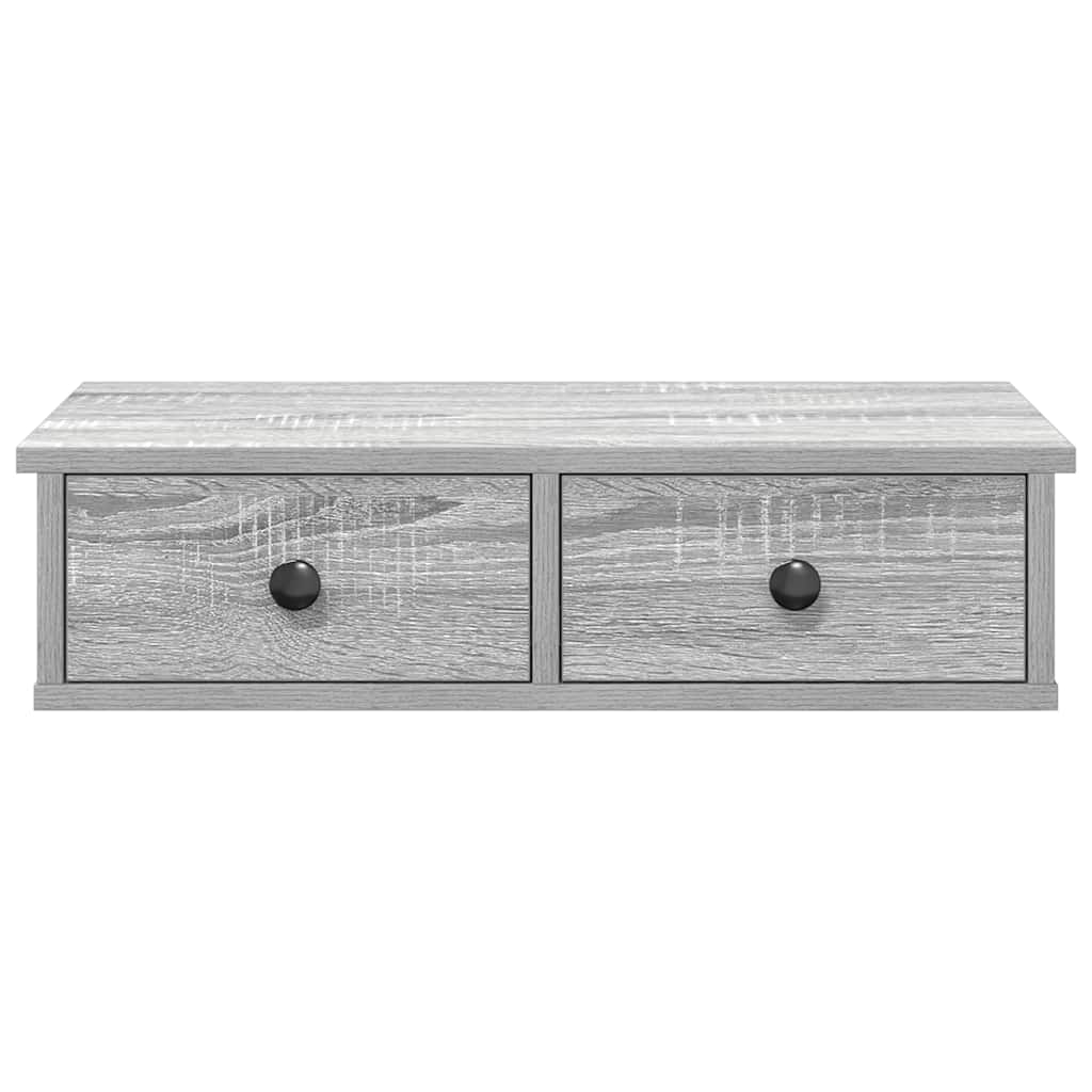 Wandregal mit Schubladen Grau Sonoma 60x28x15 cm Holzwerkstoff