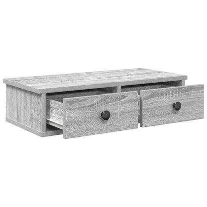 Wandregal mit Schubladen Grau Sonoma 60x28x15 cm Holzwerkstoff