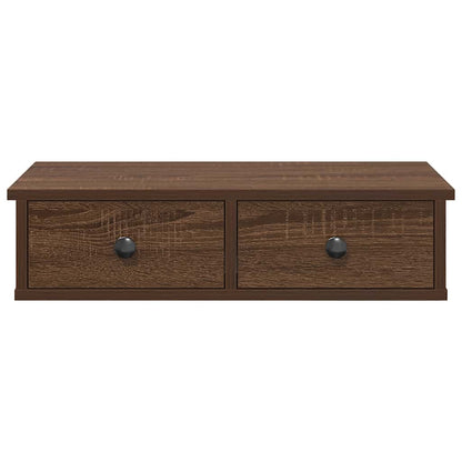 Wandregal mit Schubladen Braun Eiche 60x28x15 cm Holzwerkstoff
