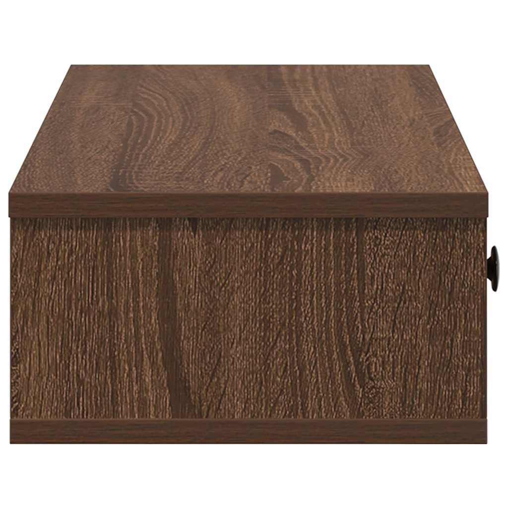 Wandregal mit Schubladen Braun Eiche 60x28x15 cm Holzwerkstoff
