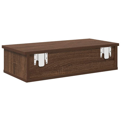 Wandregal mit Schubladen Braun Eiche 60x28x15 cm Holzwerkstoff
