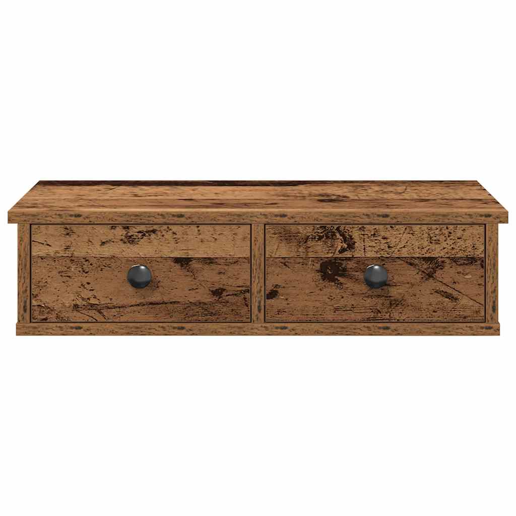 Wandregal mit Schubladen Altholz-Optik 60x28x15cm Holzwerkstoff