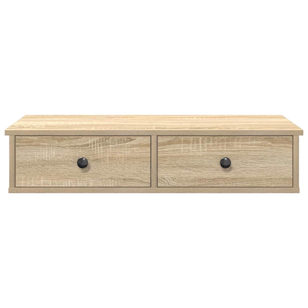Wandregal mit Schubladen Sonoma-Eiche 80x34x17 cm Holzwerkstoff