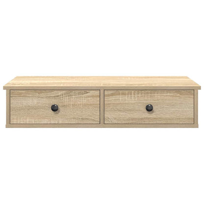 Wandregal mit Schubladen Sonoma-Eiche 80x34x17 cm Holzwerkstoff