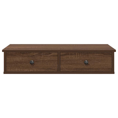 Wandregal mit Schubladen Braun Eiche 80x31x17 cm Holzwerkstoff