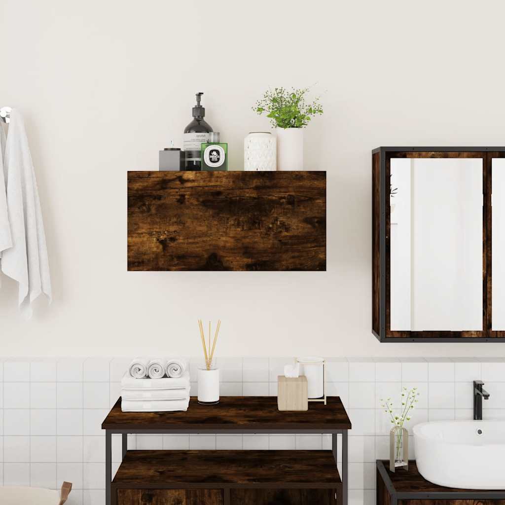 Bad-Wandschrank Räuchereiche 60x25x30 cm Holzwerkstoff