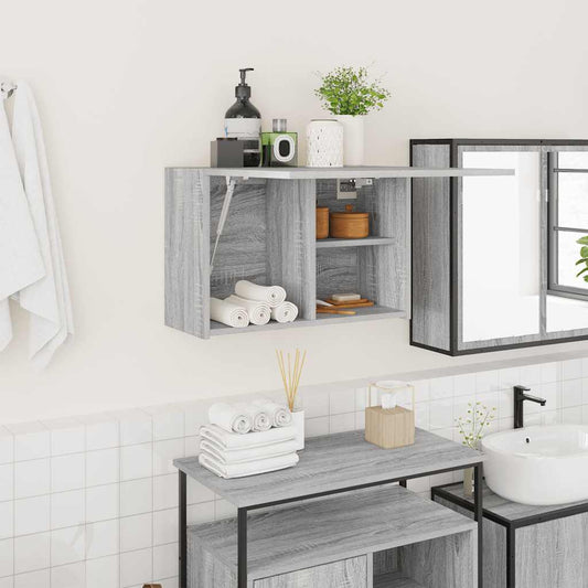 Bad-Wandschrank Grau Sonoma 60x25x40 cm Holzwerkstoff